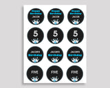Bowling Cupcake Toppers Bowling Cupcake Wrappers Black Blue Birthday Toppers Boy 5DVSP