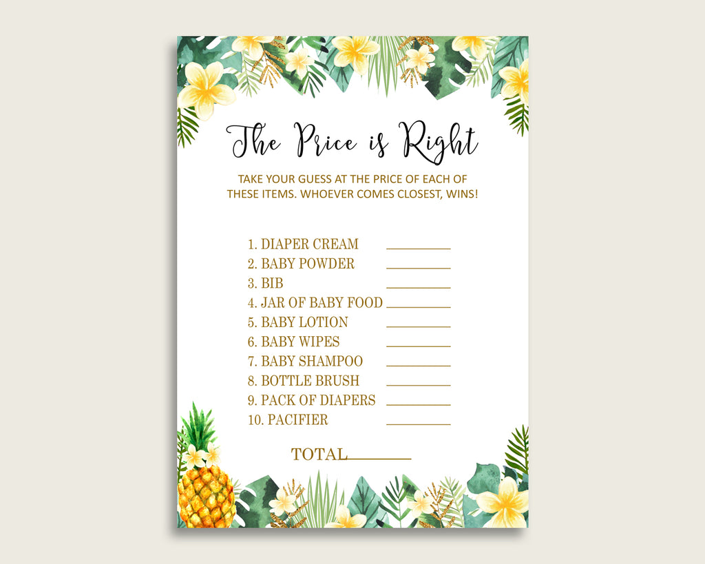Green Yellow The Price Is Right Game, Tropical Baby Shower Gender Neutral Activity, Guess The Price Game Printable, Instant Download, 4N0VK