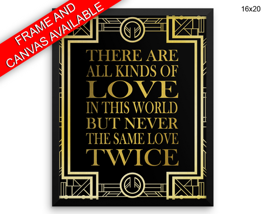 Love Gatsby Print, Beautiful Wall Art with Frame and Canvas options available  Decor