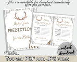 Baby Predictions Baby Shower Baby Predictions Deer Baby Shower Baby Predictions Baby Shower Deer Baby Predictions Gray Brown prints Z20R3 - Digital Product