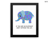 Elephant Floral Print, Beautiful Wall Art with Frame and Canvas options available Nursery Decor