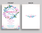 Floral Wreath Birthday Invitation Floral Wreath Birthday Party Invitation Floral Wreath Birthday Party Floral Wreath Invitation Girl 9MD18 - Digital Product