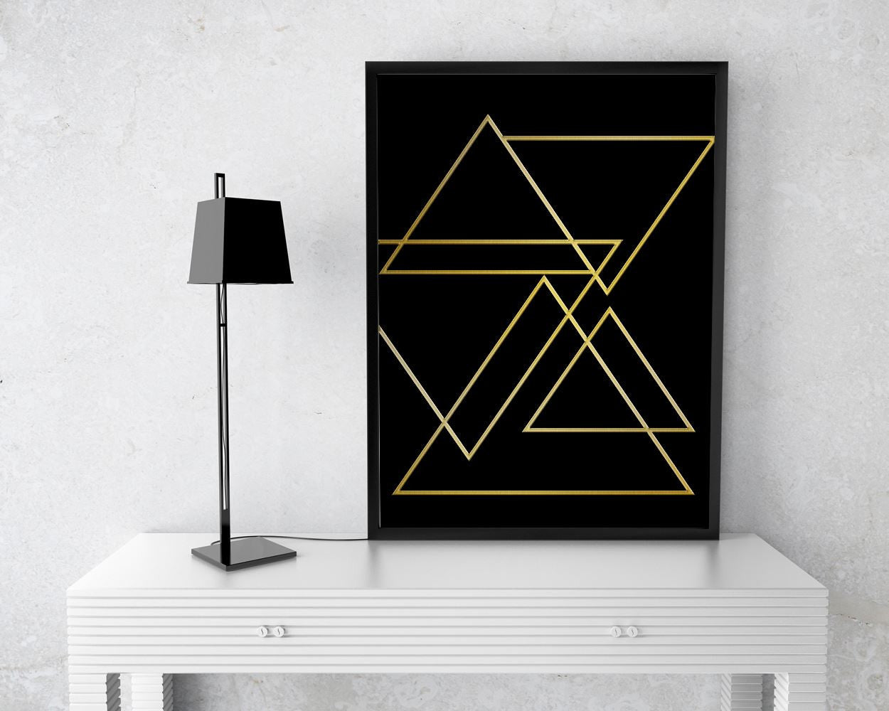 Wall Decor Triangles Printable Gold Prints Triangles Sign Gold Modern Art Gold Modern Print Triangles Printable Art Triangles Modern Retro - Digital Download