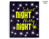 Silent Night Holly Night Print, Beautiful Wall Art with Frame and Canvas options available  Decor