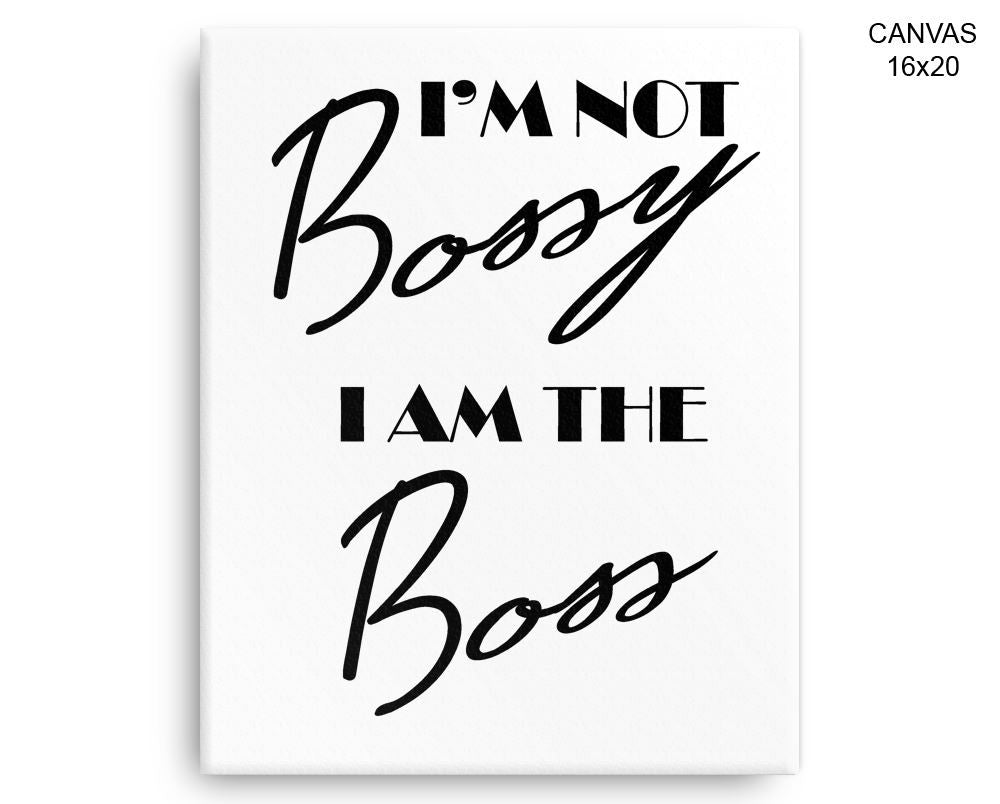 Boss Bossy Print, Beautiful Wall Art with Frame and Canvas options available Kitchen Decor