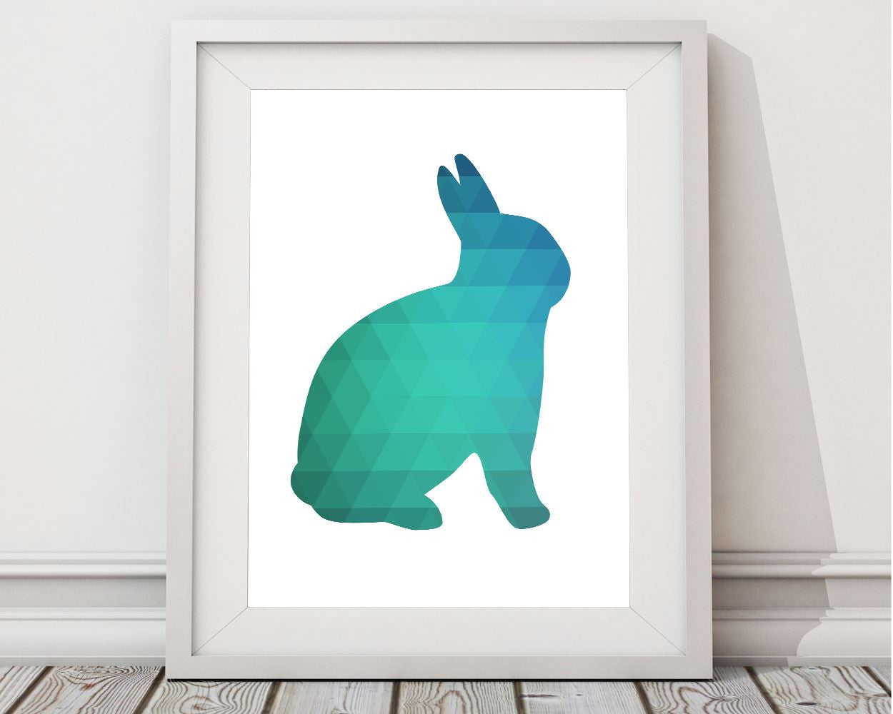 Wall Decor Geometric Printable Rabbit Prints Geometric Sign Rabbit  Printable Art Geometric rabbit silhouette rabbit wall art mint animal - Digital Download