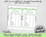 Who KNOWS MOMMY BEST baby shower game with chevron green theme printable, digital files Jpg Pdf, instant download - cgr01