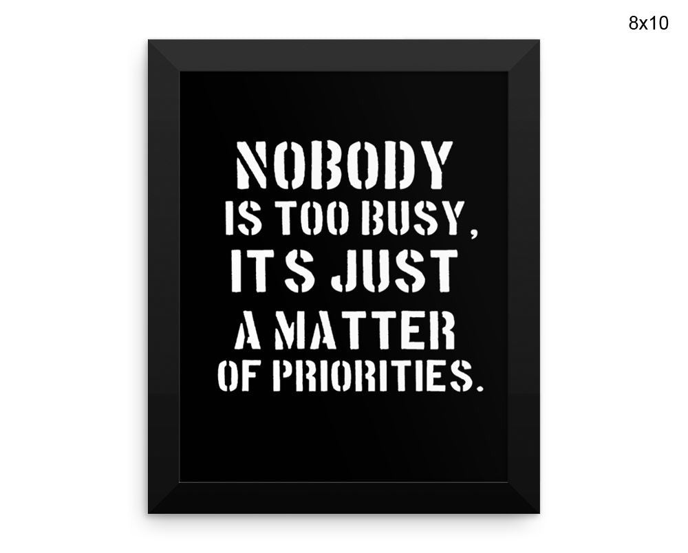 Priorities Print, Beautiful Wall Art with Frame and Canvas options available  Decor