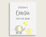 Sign The Onesie Baby Shower Design A Onesie Yellow.Elephant Baby Shower Sign The Onesie Baby Shower Yellow.Elephant Design A Onesie W6ZPZ