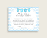 Blue White How Big Is Mommy's Belly Game, Chevron Baby Shower Boy, Guess Mommys Belly Size, Mommy Tummy Game, Instant Download, cbl01