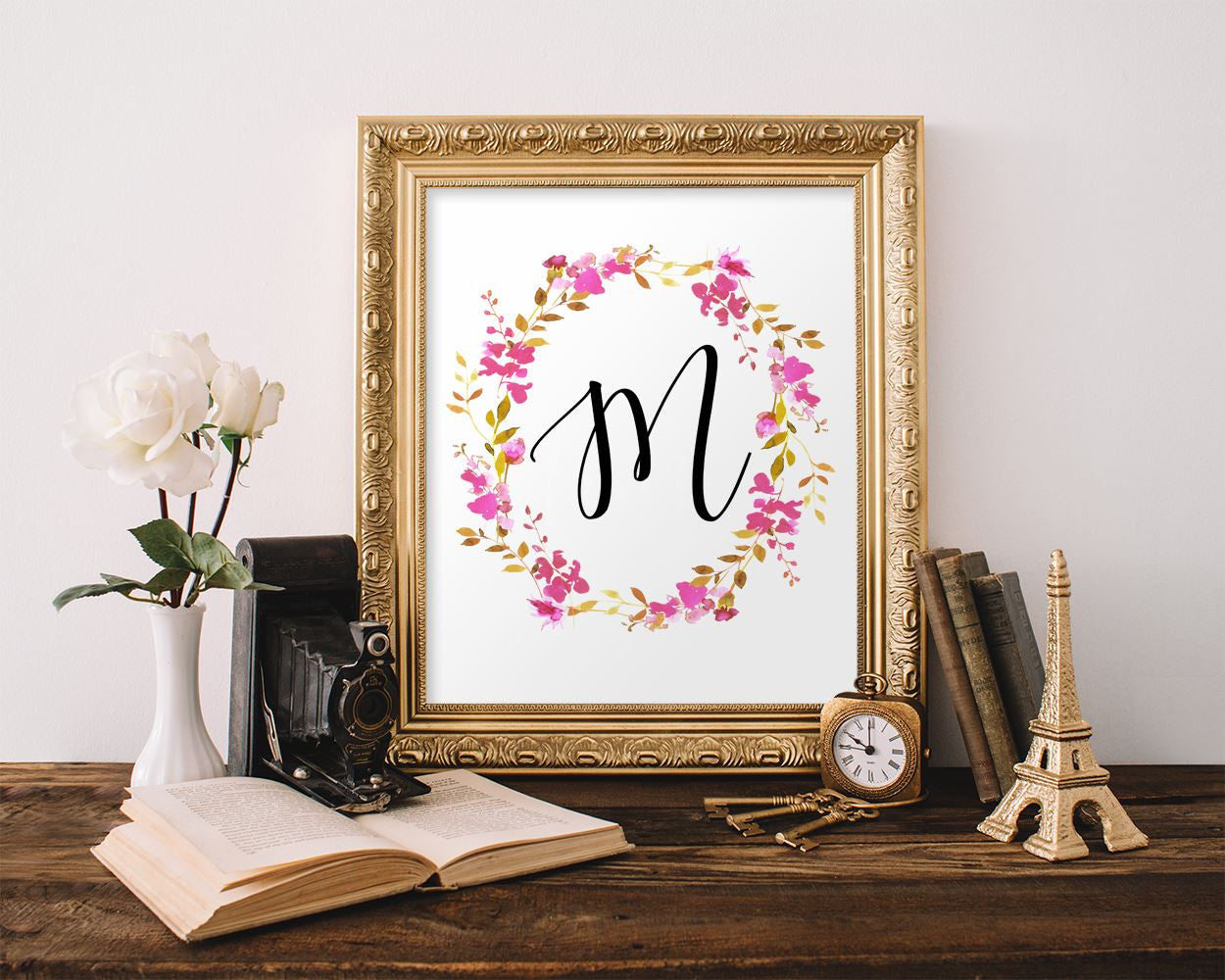 Wall Art M Initial Digital Print M Initial Poster Art M Initial Wall Art Print M Initial Letters Art M Initial Letters Print M Initial Wall - Digital Download