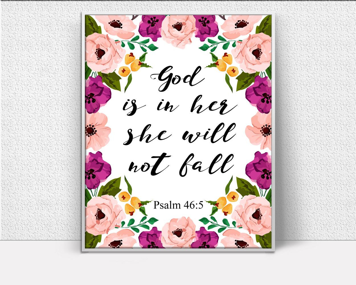 Quote Framed Print Available Psalm Canvas Print Available Quote Holy Book Art Psalm Holy Book Print Quote Printed Psalm Bible Pink Flowers - Digital Download