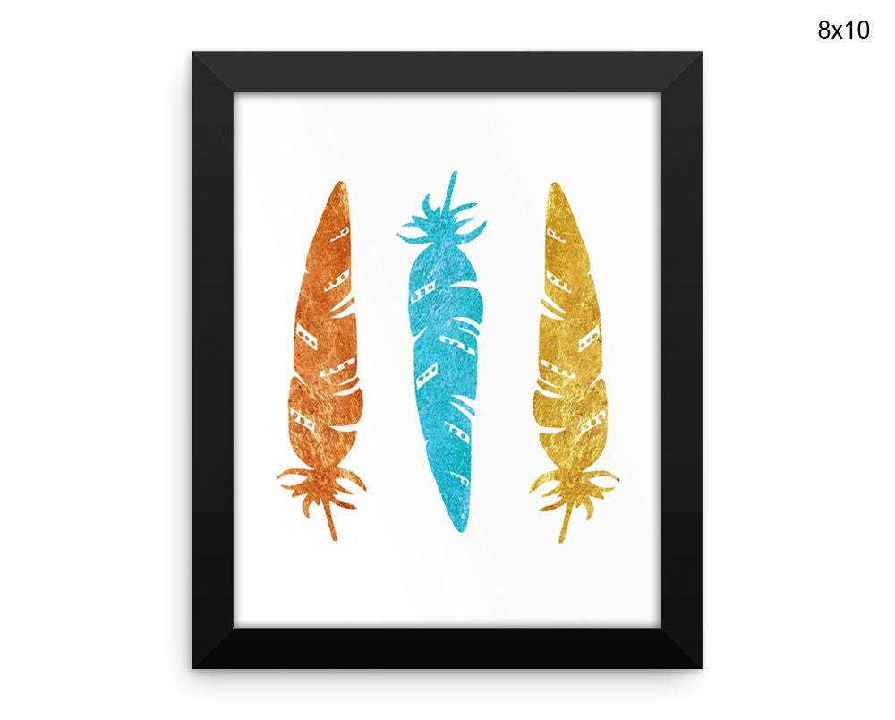 Tribal Feathers Print, Beautiful Wall Art with Frame and Canvas options available Minimalist Decor