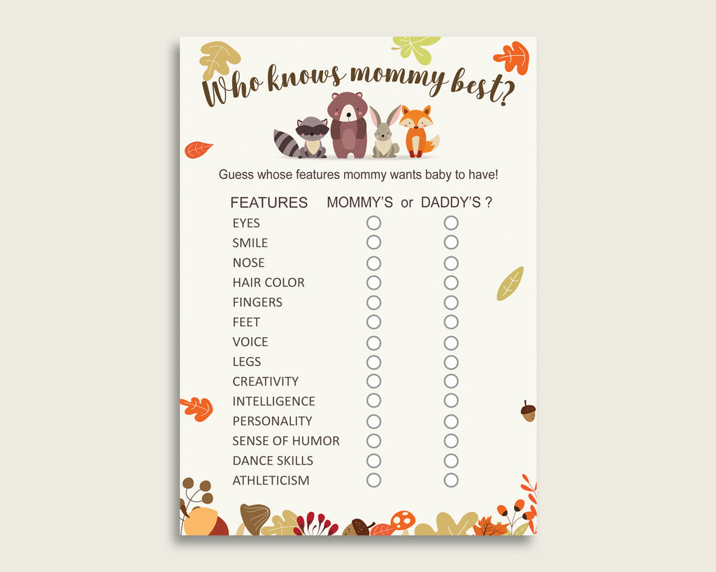 Brown Beige Who Knows Mommy Best Game, Guess The Features, Woodland Baby Shower Gender Neutral, How Well Do You Know Parents To Be w0001