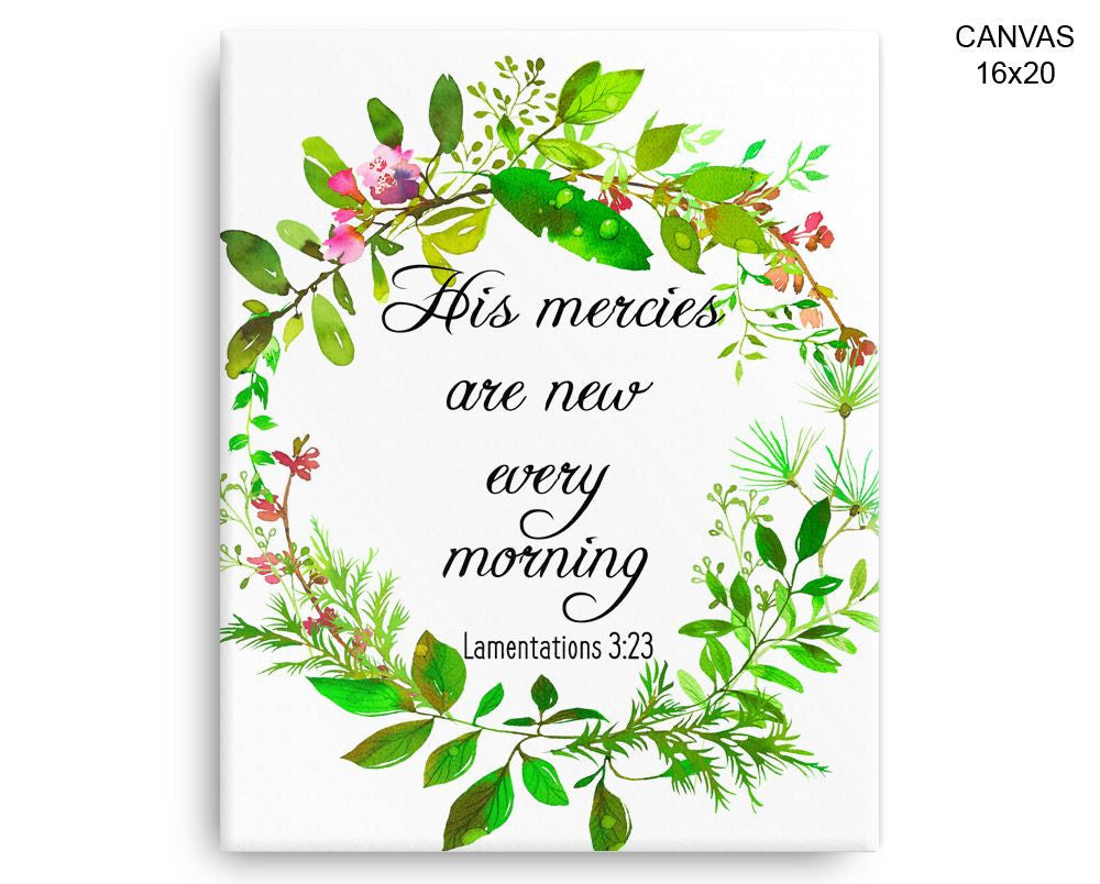 His Mercies Are New Every Morning Print, Beautiful Wall Art with Frame and Canvas options available