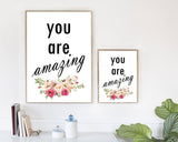 Wall Art You Are Amazing Digital Print You Are Amazing Poster Art You Are Amazing Wall Art Print You Are Amazing Typography Art You Are - Digital Download