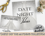 Date Night Ideas in Silver Wedding Dress Bridal Shower Silver And White Theme, hens night, bridal dressing up, party planning - C0CS5 - Digital Product
