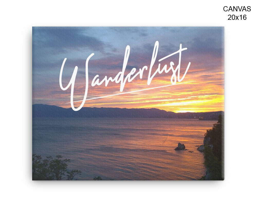 Wanderlust Print, Beautiful Wall Art with Frame and Canvas options available Inspirational Decor