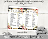 Black And Gold Flower Bouquet Black Stripes Bridal Shower Theme: Candy Bar Game - associate, classic shower, party theme, prints - QMK20 - Digital Product