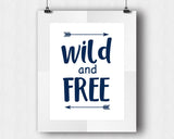 Wall Art Wild And Free Digital Print Wild And Free Poster Art Wild And Free Wall Art Print Wild And Free Kids Room Art Wild And Free Kids - Digital Download
