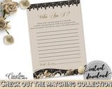 Brown And Beige Seashells And Pearls Bridal Shower Theme: Who Am I Game - guessing trivia, satin sheets bridal, party planning - 65924 - Digital Product