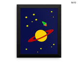 Planet Stars Print, Beautiful Wall Art with Frame and Canvas options available Nursery Decor