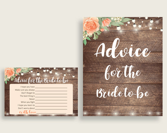 Advice Cards Bridal Shower Advice Cards Rustic Bridal Shower Advice Cards Bridal Shower Flowers Advice Cards Brown Beige party decor SC4GE