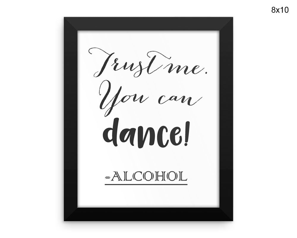 Alcohol Funny Print, Beautiful Wall Art with Frame and Canvas options available Bar Decor