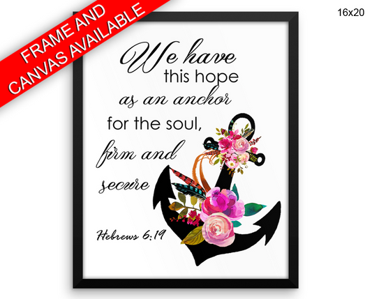 Hebrews Print, Beautiful Wall Art with Frame and Canvas options available Faith Decor