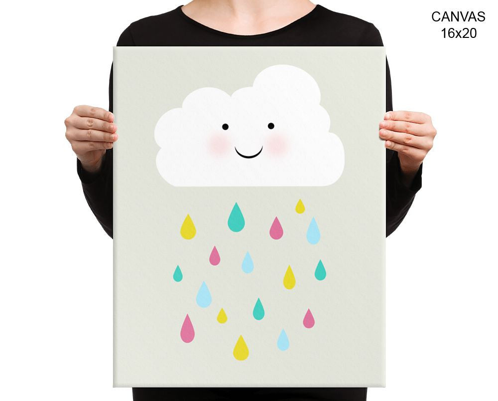 Cloud Drops Print, Beautiful Wall Art with Frame and Canvas options available Nursery Decor