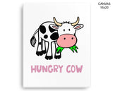 Hungry Cow Print, Beautiful Wall Art with Frame and Canvas options available Kitchen Decor
