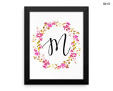 M Initial Print, Beautiful Wall Art with Frame and Canvas options available Letters Decor