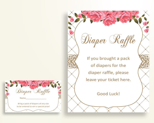 Diaper Raffle Baby Shower Diaper Raffle Roses Baby Shower Diaper Raffle Baby Shower Roses Diaper Raffle Pink White shower activity U3FPX - Digital Product