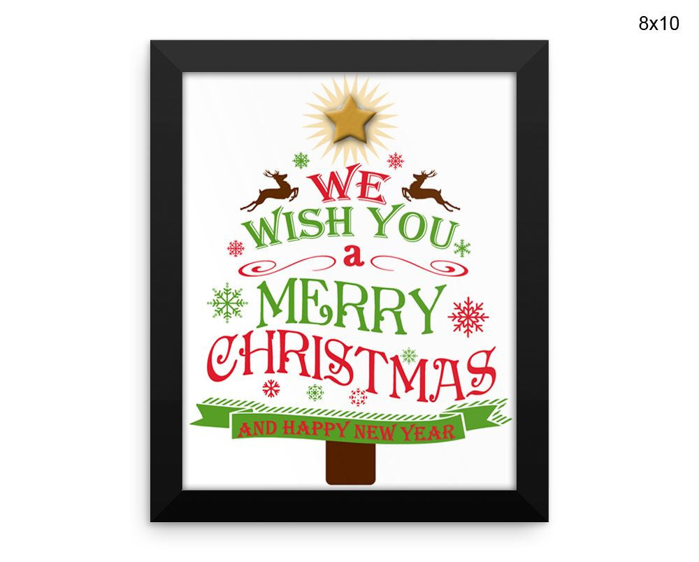 Merry Christmas Print, Beautiful Wall Art with Frame and Canvas options available Christmas Decor