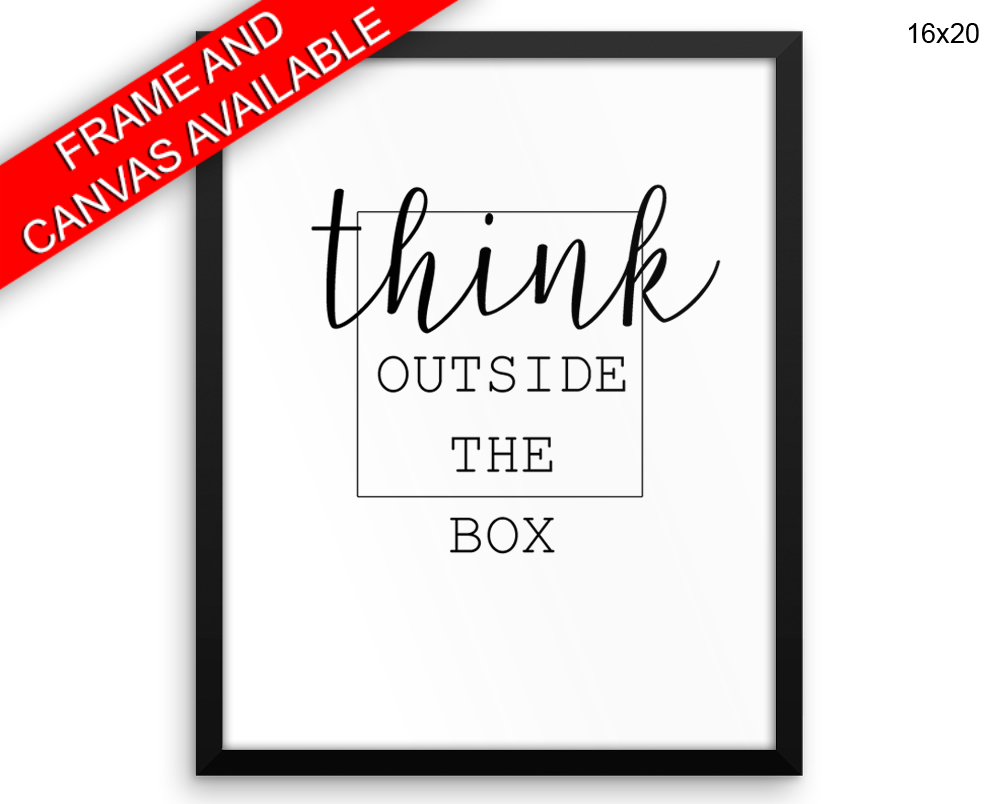 Think Print, Beautiful Wall Art with Frame and Canvas options available Inspiring Decor