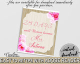Pink And Beige Roses On Wood Bridal Shower Theme: Days Until Becomes - countdown to wedding, khaki bridal shower, bridal shower idea - B9MAI - Digital Product