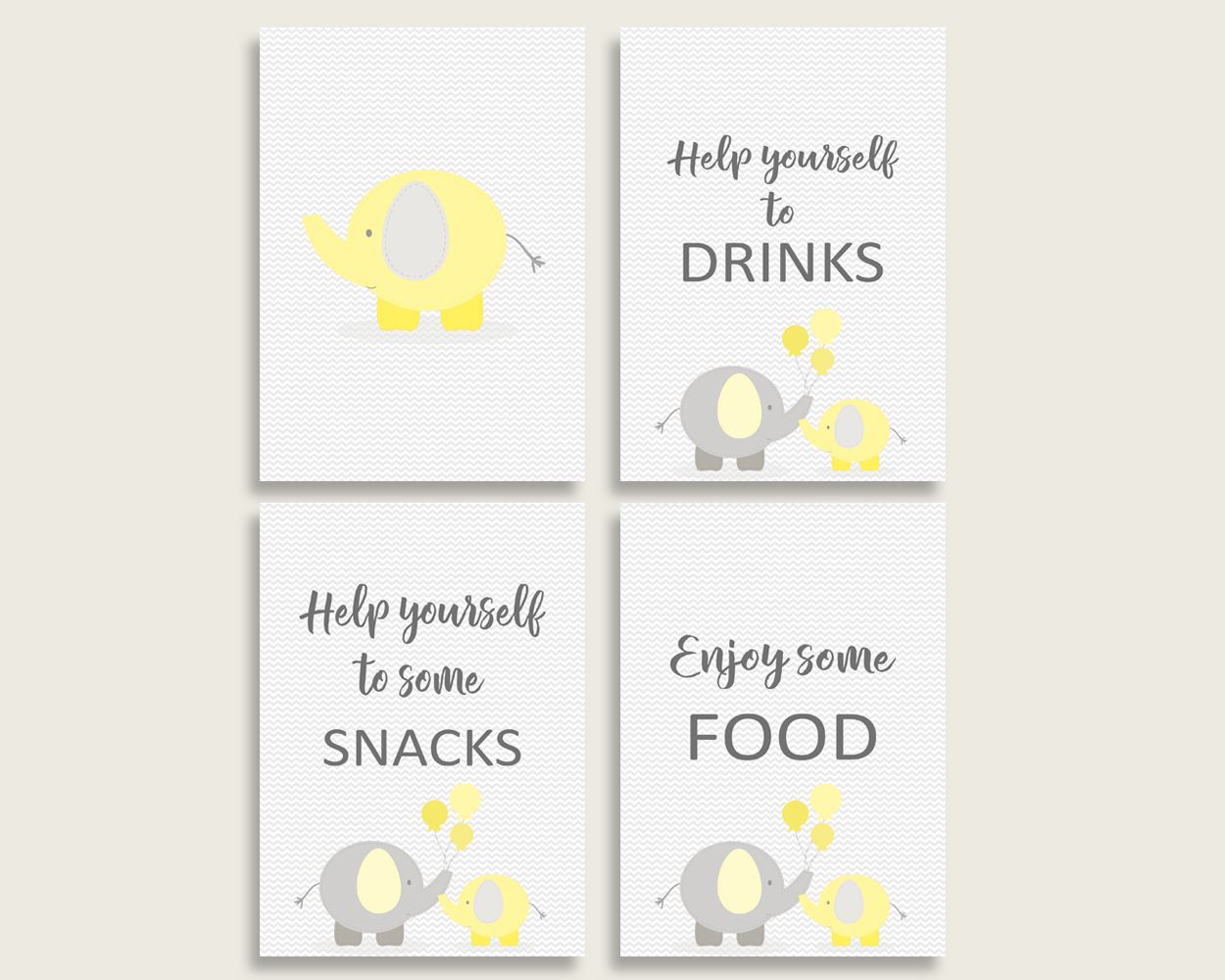 Table Signs Baby Shower Table Signs Yellow Baby Shower Table Signs Baby Shower Elephant Table Signs Yellow Gray party planning W6ZPZ