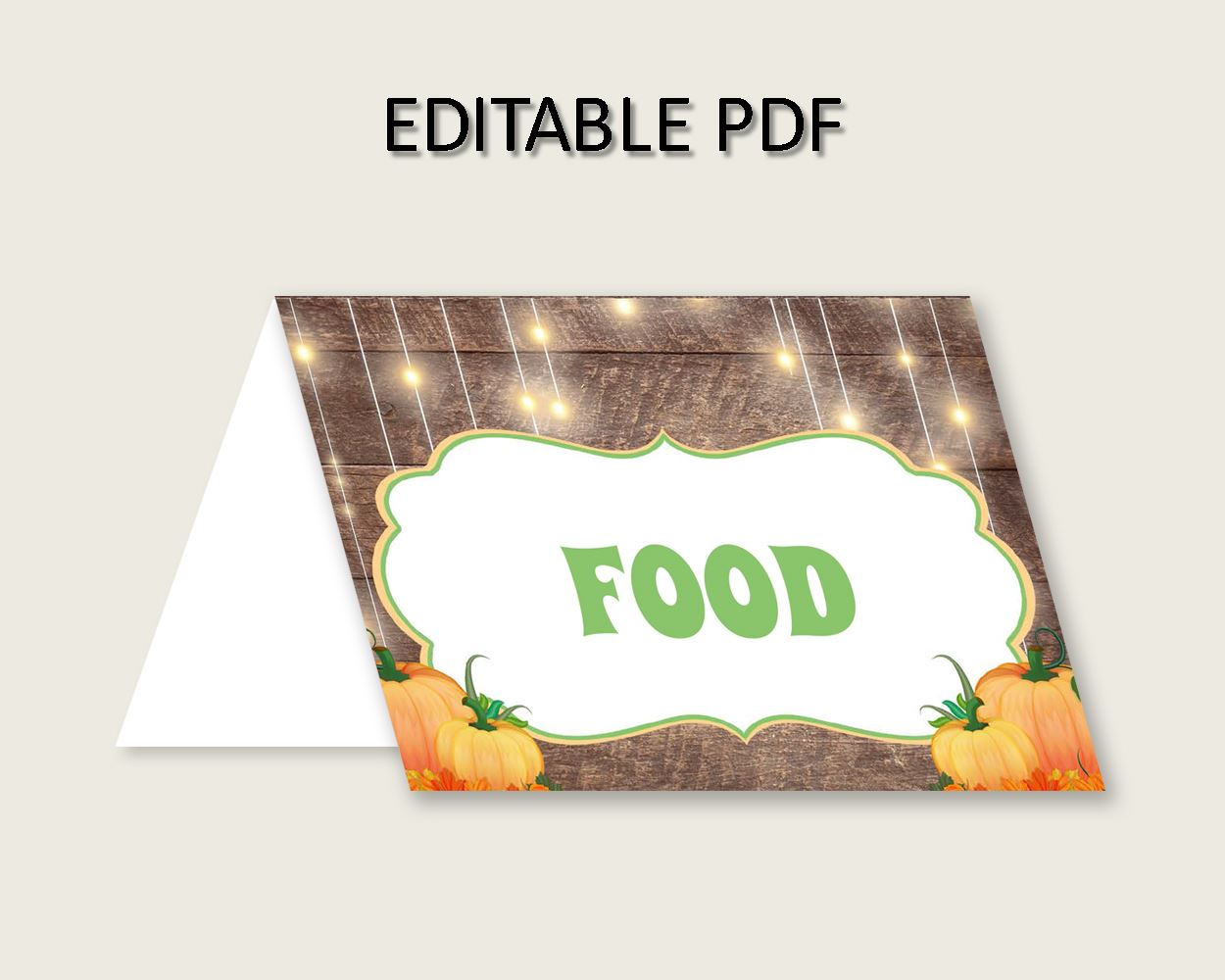 Food Tents Baby Shower Food Tents Autumn Baby Shower Food Tents Baby Shower Autumn Food Tents Brown Orange instant download pdf jpg 0QDR3 - Digital Product