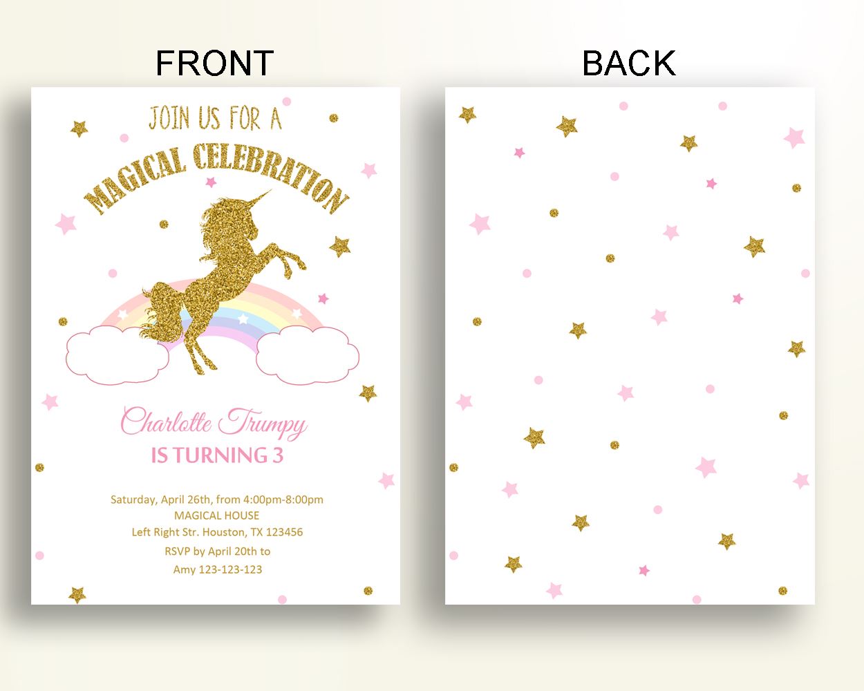 Unicorn Birthday Invitation Unicorn Birthday Party Invitation Unicorn Birthday Party Unicorn Invitation Girl unicorn magical ZCHR5 - Digital Product