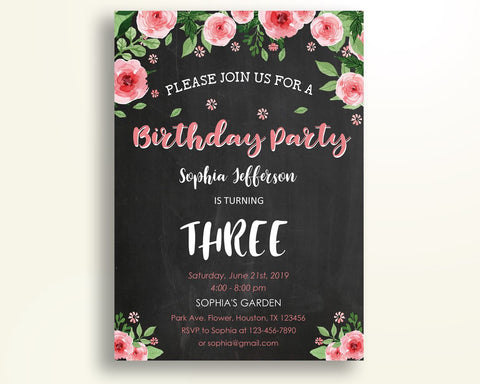 Watercolor Floral Birthday Invitation Watercolor Floral Birthday Party Invitation Watercolor Floral Birthday Party Watercolor Floral JABQU - Digital Product
