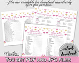 Glitter Hearts Bridal Shower Games Bundle in Gold And Pink, games deal,  pink gold glitter, pdf jpg, printables, prints, party décor - WEE0X - Digital Product