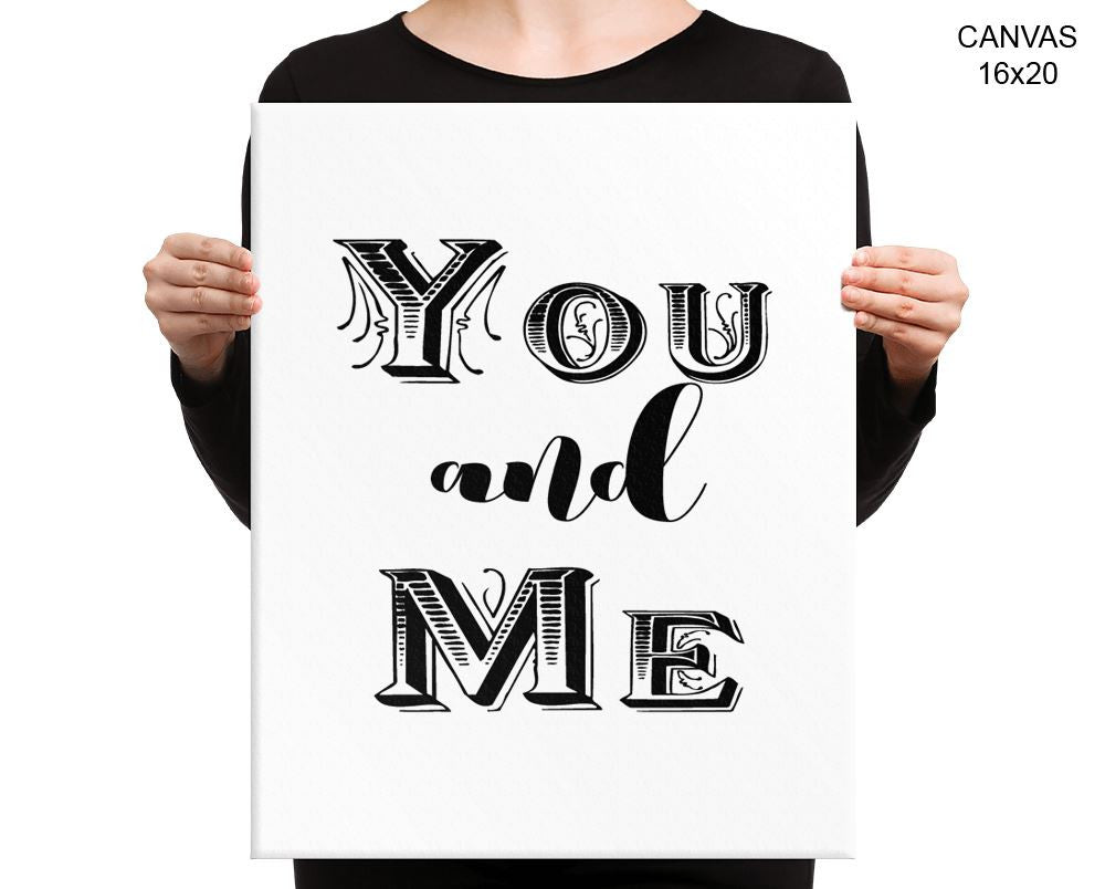 You And Me Print, Beautiful Wall Art with Frame and Canvas options available Love Decor