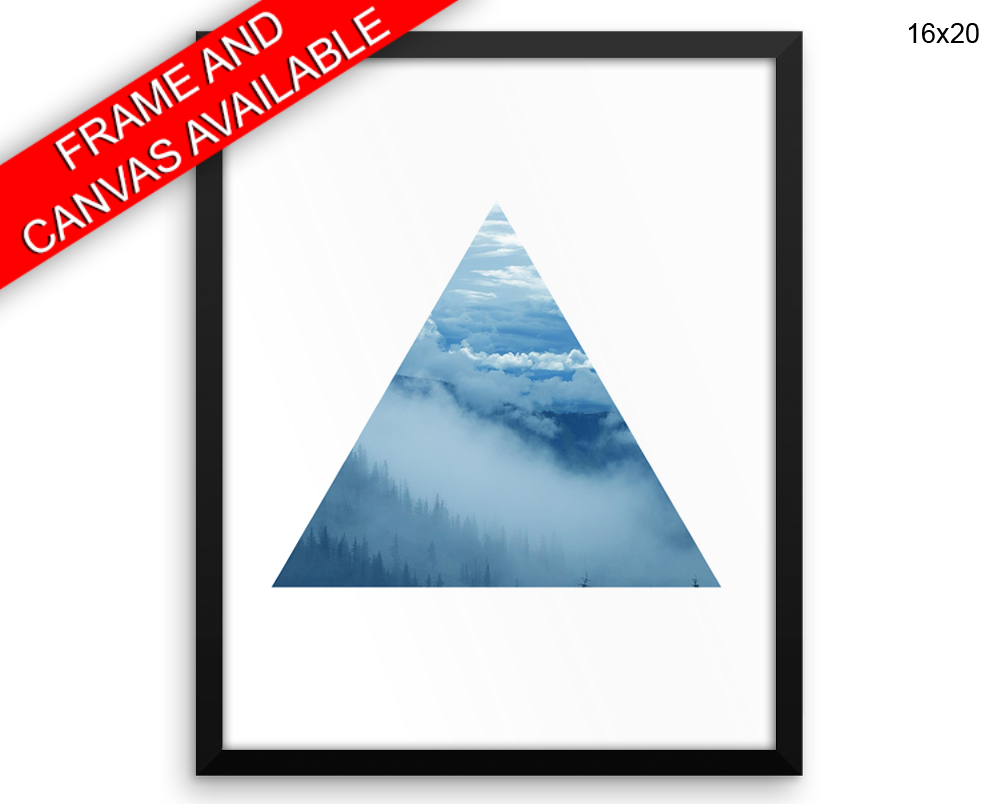 Triangle Fog Print, Beautiful Wall Art with Frame and Canvas options available Bedroom Decor