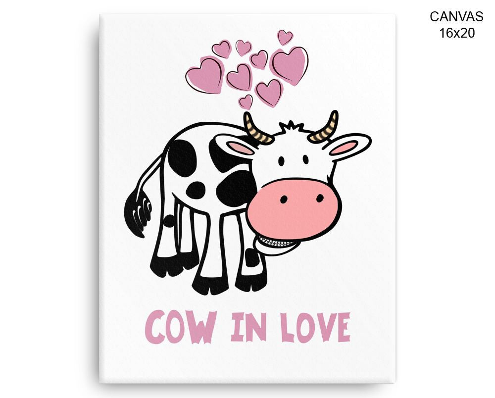 Cow Love Print, Beautiful Wall Art with Frame and Canvas options available Living Room Decor