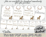 Table Signs Baby Shower Table Signs Deer Baby Shower Table Signs Baby Shower Deer Table Signs Gray Brown party décor - Z20R3 - Digital Product