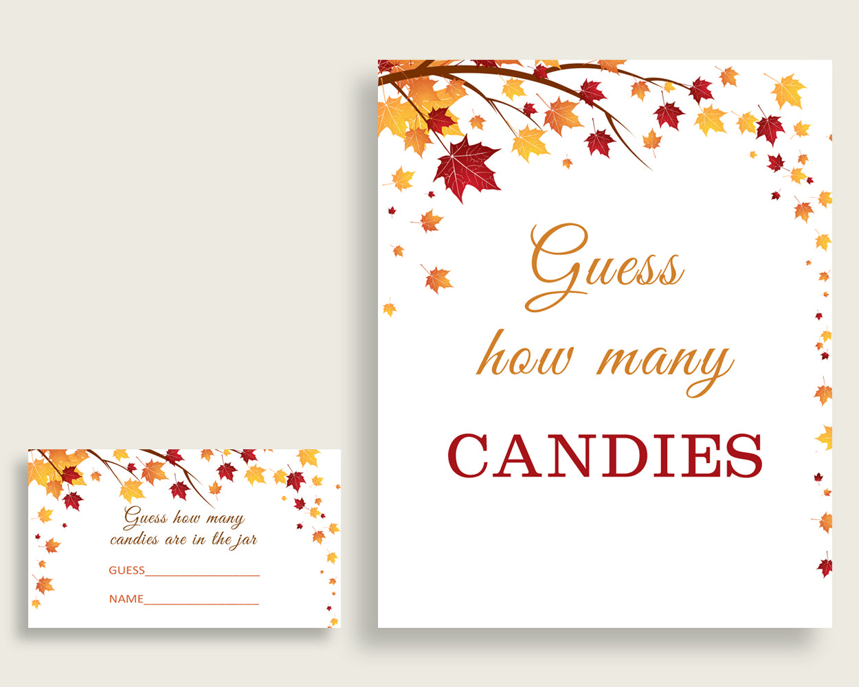 Candy Guessing Game Bridal Shower Candy Guessing Game Fall Bridal Shower Candy Guessing Game Bridal Shower Autumn Candy Guessing Game YCZ2S