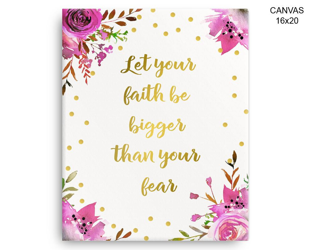 Faith Fear Print, Beautiful Wall Art with Frame and Canvas options available Encouraging Decor