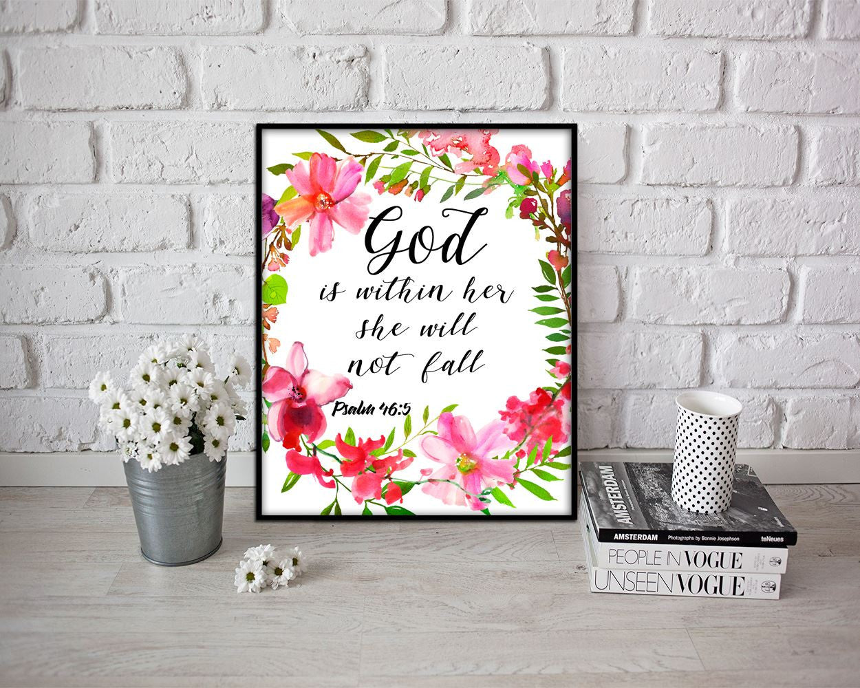 Wall Art God Is Within Her She Will Not Fall Digital Print God Is Within Her She Will Not Fall Poster Art God Is Within Her She Will Not - Digital Download