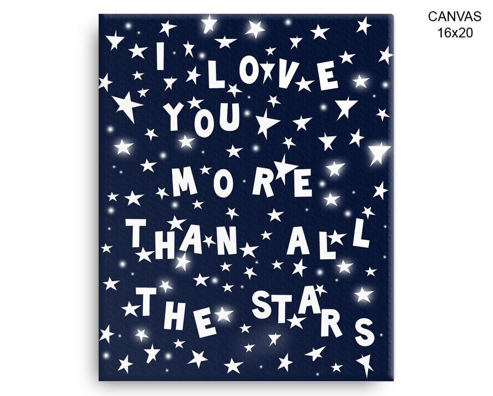 Blue Stars Print, Beautiful Wall Art with Frame and Canvas options available Nursery Decor