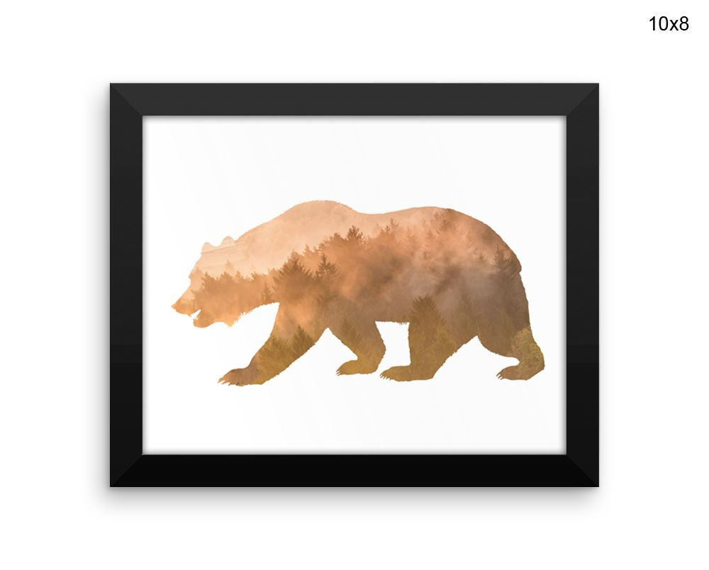 Bear Forest Print, Beautiful Wall Art with Frame and Canvas options available  Decor